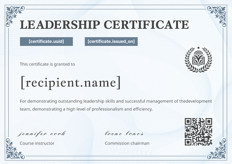 Professional Leadership Achievement Certificate - certificate template